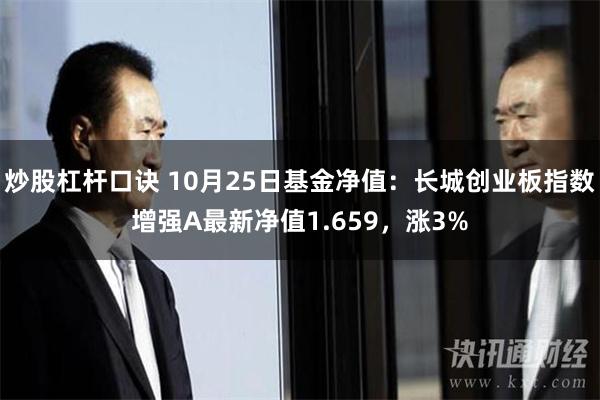 炒股杠杆口诀 10月25日基金净值：长城创业板指数增强A最新净值1.659，涨3%